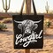 Highland Cow Vintage Cowgirl Canvas Tote Bag, Western Country Gift Shopper For Women